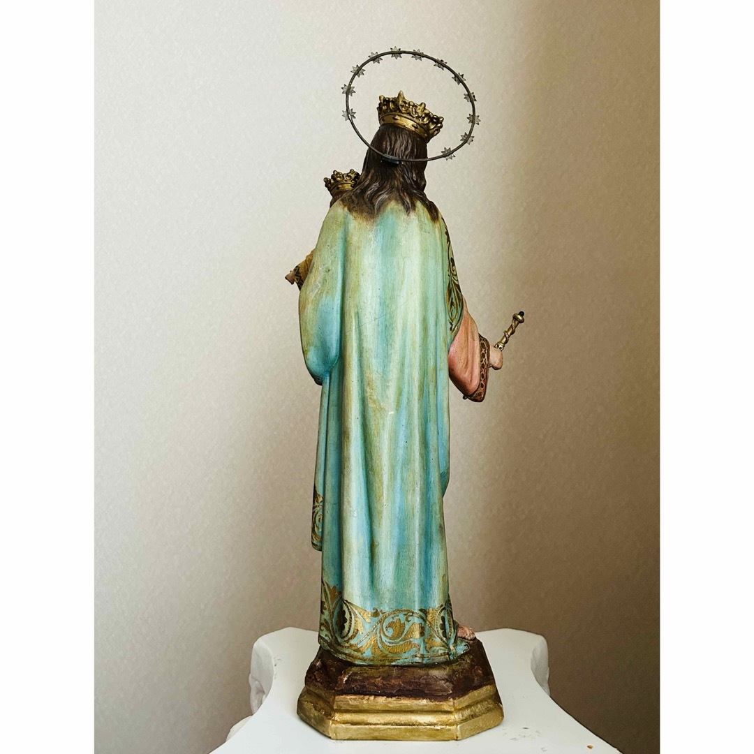 超超希少46cm】✞イエズス様を抱く聖母マリア像 宗教彫刻 超超希少46cm】✞イエズス様を抱く聖母マリア像 宗教彫刻