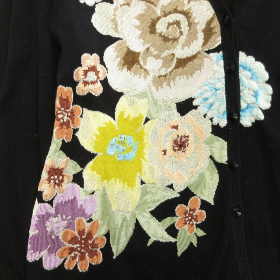 美品 レオナール LEONARD 花柄 刺繍 カーディガン ニット セーター 美品 レオナール LEONARD 花柄 刺繍 カーディガン ニット セーター