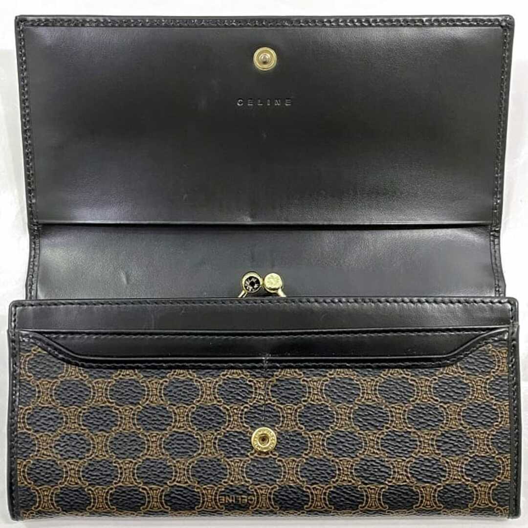 CELINE - セリーヌ 二つ折り 長財布 ブラック ブラウン マカダム CELINE - セリーヌ 二つ折り 長財布 ブラック ブラウン マカダム