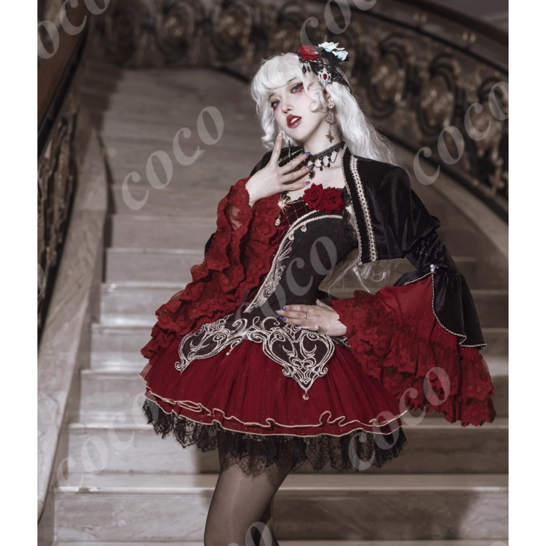 オリジナル lolita ゴシック ロリータ 黒ロリ 暗黒系 L372#の オリジナル lolita ゴシック ロリータ 黒ロリ 暗黒系 L372#の