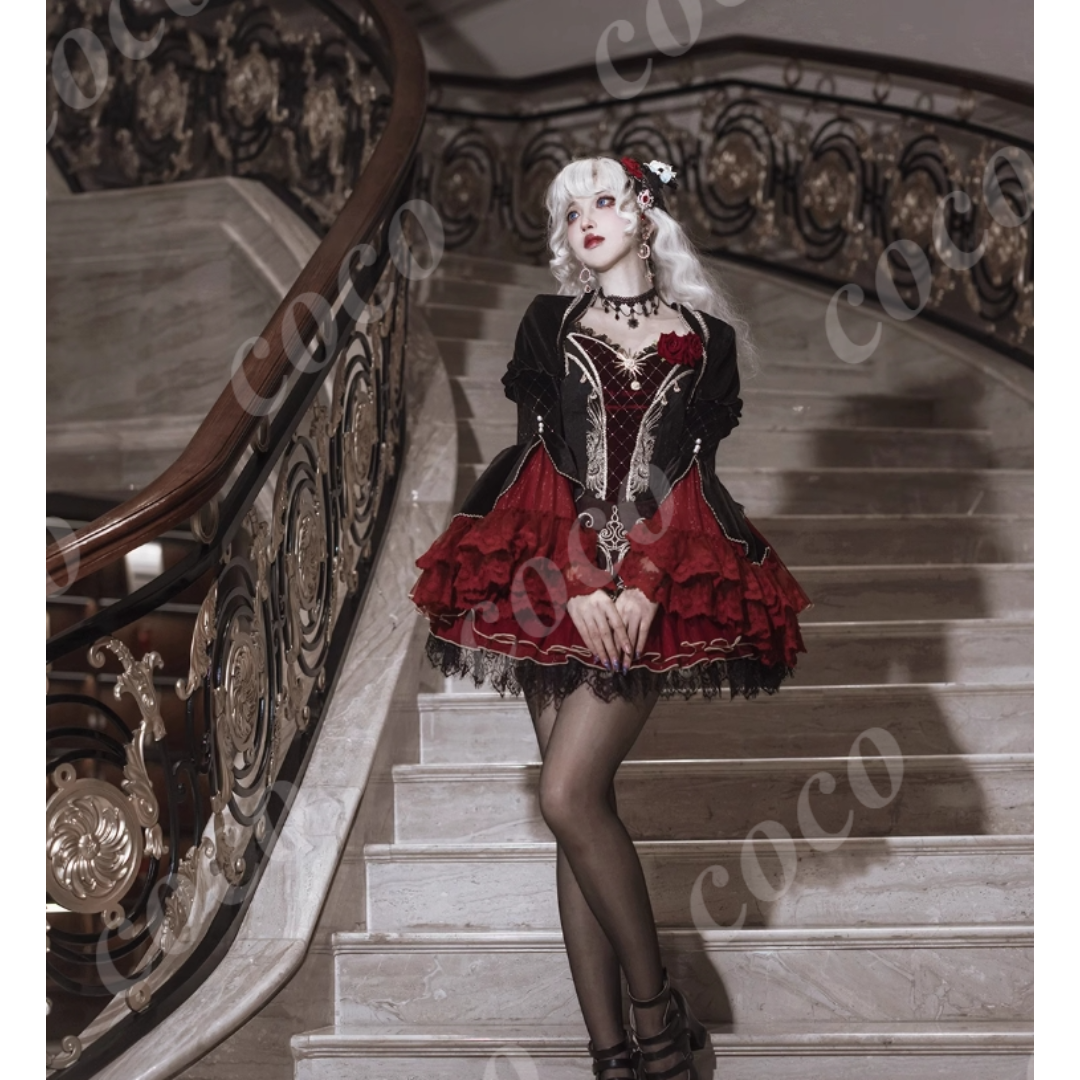 オリジナル lolita ゴシック ロリータ 黒ロリ 暗黒系 L372#の オリジナル lolita ゴシック ロリータ 黒ロリ 暗黒系 L372#の