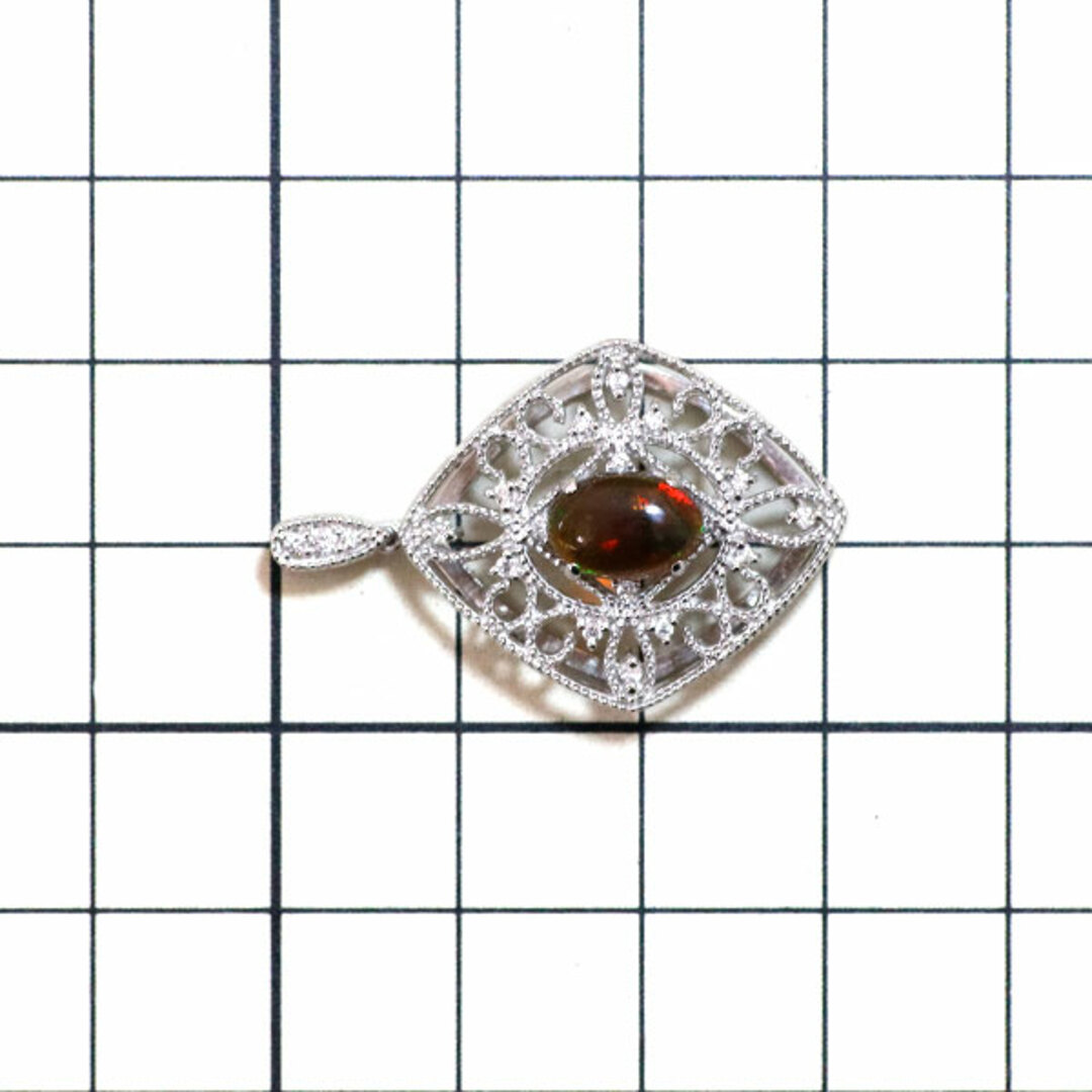 Pt900 オパール ダイヤモンド ペンダントトップ 1.084ct D0.12ct Pt900 オパール ダイヤモンド ペンダントトップ 1.084ct D0.12ct