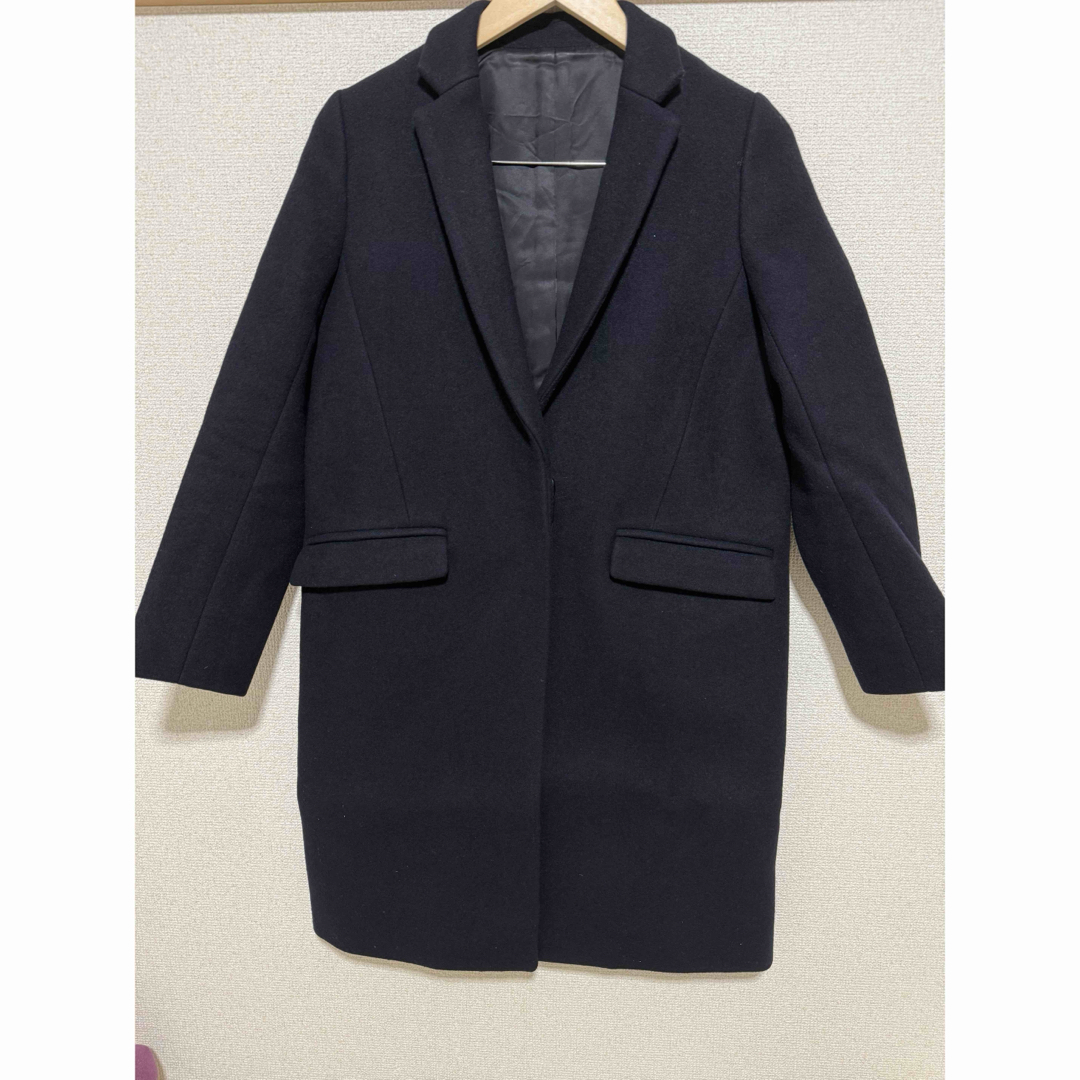 CITY - 【美品】CITY スーパー140チェスターコート　ネイビー　0サイズ