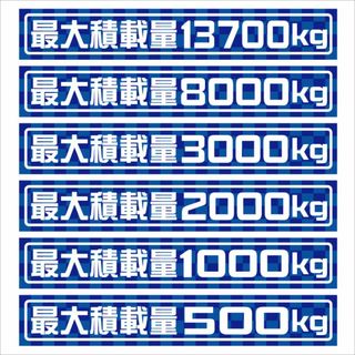 最大積載量ステッカー　格子　ブルー　25センチ　2枚組(車外アクセサリ)