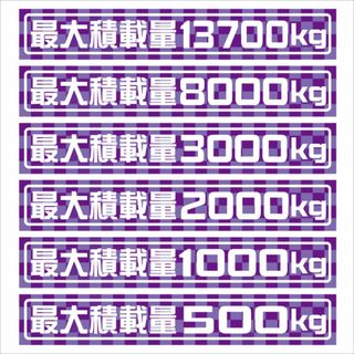 最大積載量ステッカー　格子　パープル　25センチ　2枚組(車外アクセサリ)