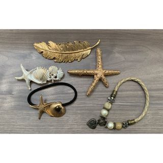 レディース　アクセサリー　5点セット　コールド　バレッタ　ブレスレット(バレッタ/ヘアクリップ)