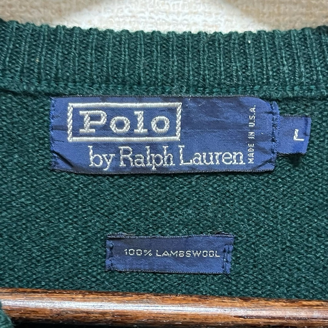 USA製 ラルフローレン ニット セーター ラムウール グリーン USA製 ラルフローレン ニット セーター ラムウール グリーン