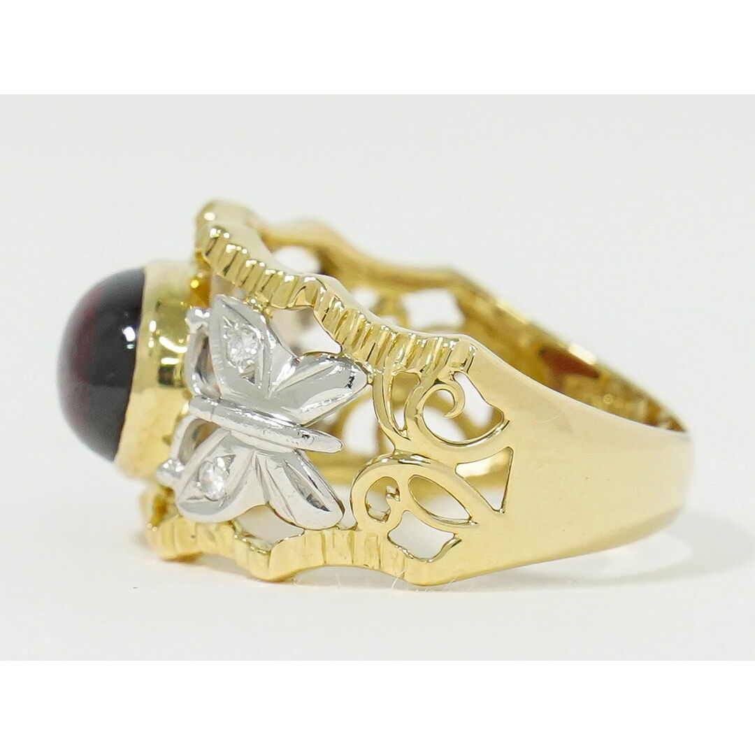 本物 ガーネット ダイヤモンド 0.04ct K18 YG Pt900 コンビ 本物 ガーネット ダイヤモンド 0.04ct K18 YG Pt900 コンビ