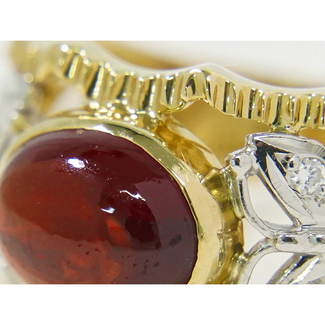本物 ガーネット ダイヤモンド 0.04ct K18 YG Pt900 コンビ 本物 ガーネット ダイヤモンド 0.04ct K18 YG Pt900 コンビ