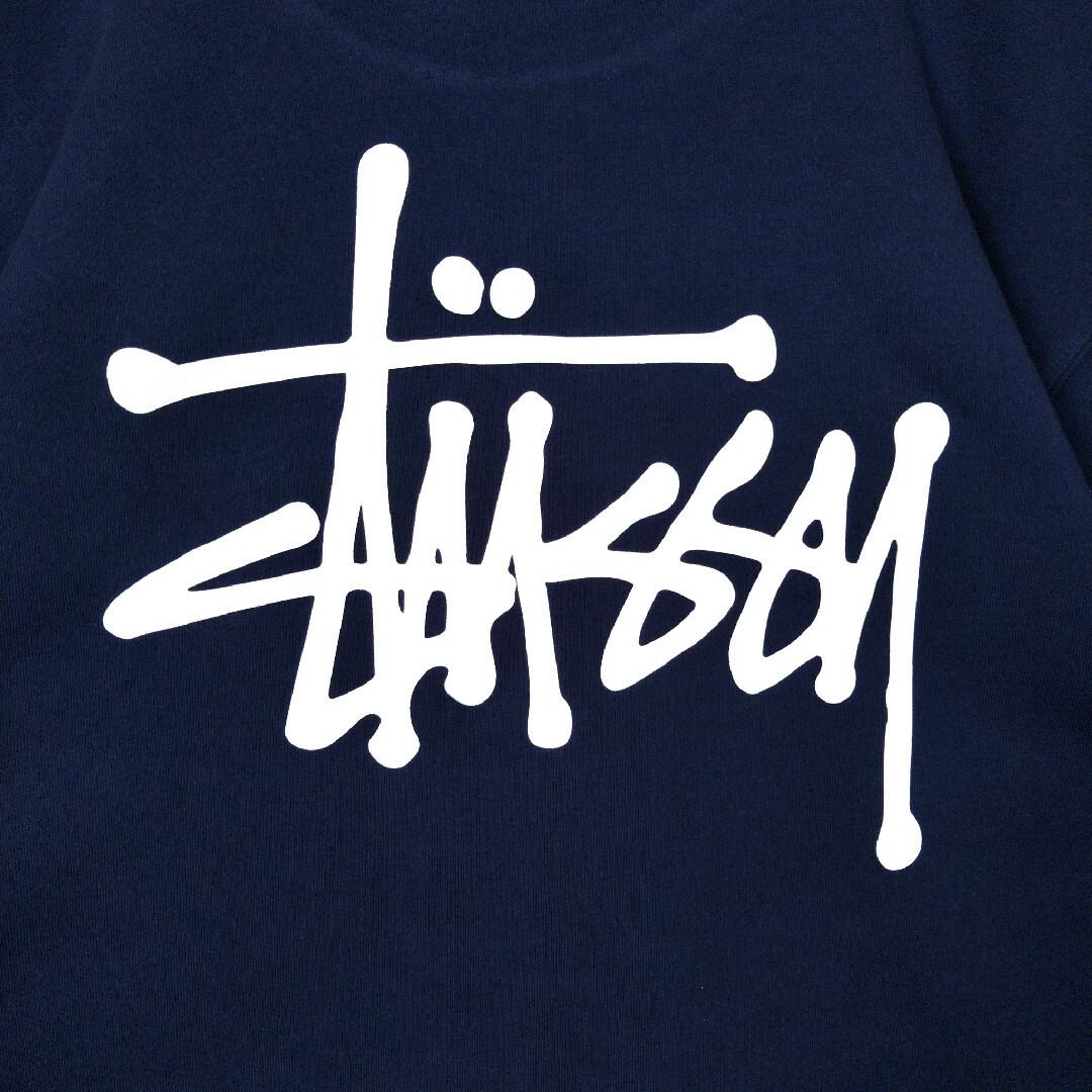 STUSSY】ショーンフォントロゴ 裏起毛 スウェット ネイビー STUSSY】ショーンフォントロゴ 裏起毛 スウェット ネイビー