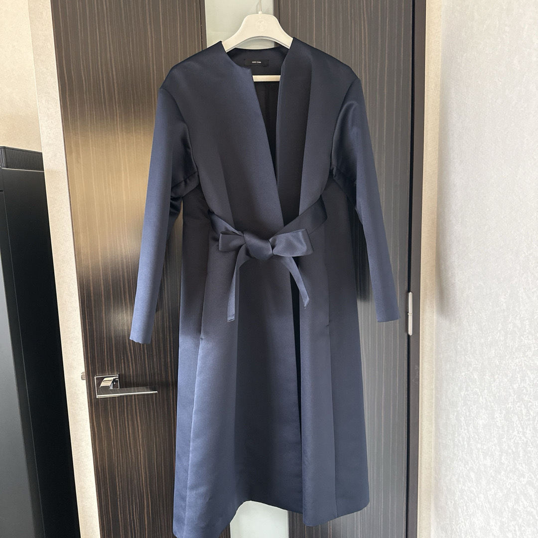 YOKO CHAN ヨーコチャン ウエストマーク ロングコート36 ネイビー YOKO CHAN ヨーコチャン ウエストマーク ロングコート36 ネイビー