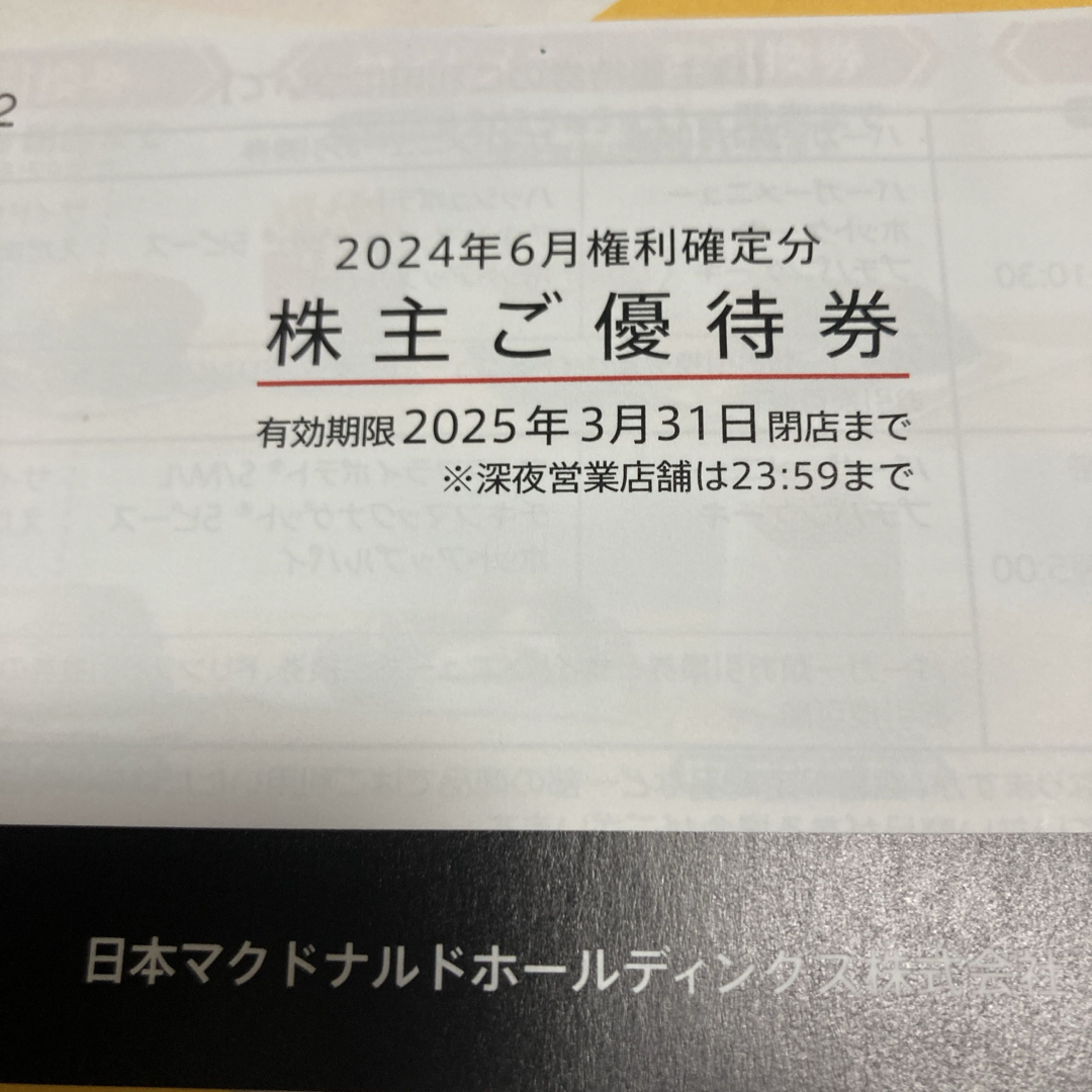 マクドナルド株主優待券4冊 @4680円 マクドナルド株主優待券4冊 @4680円