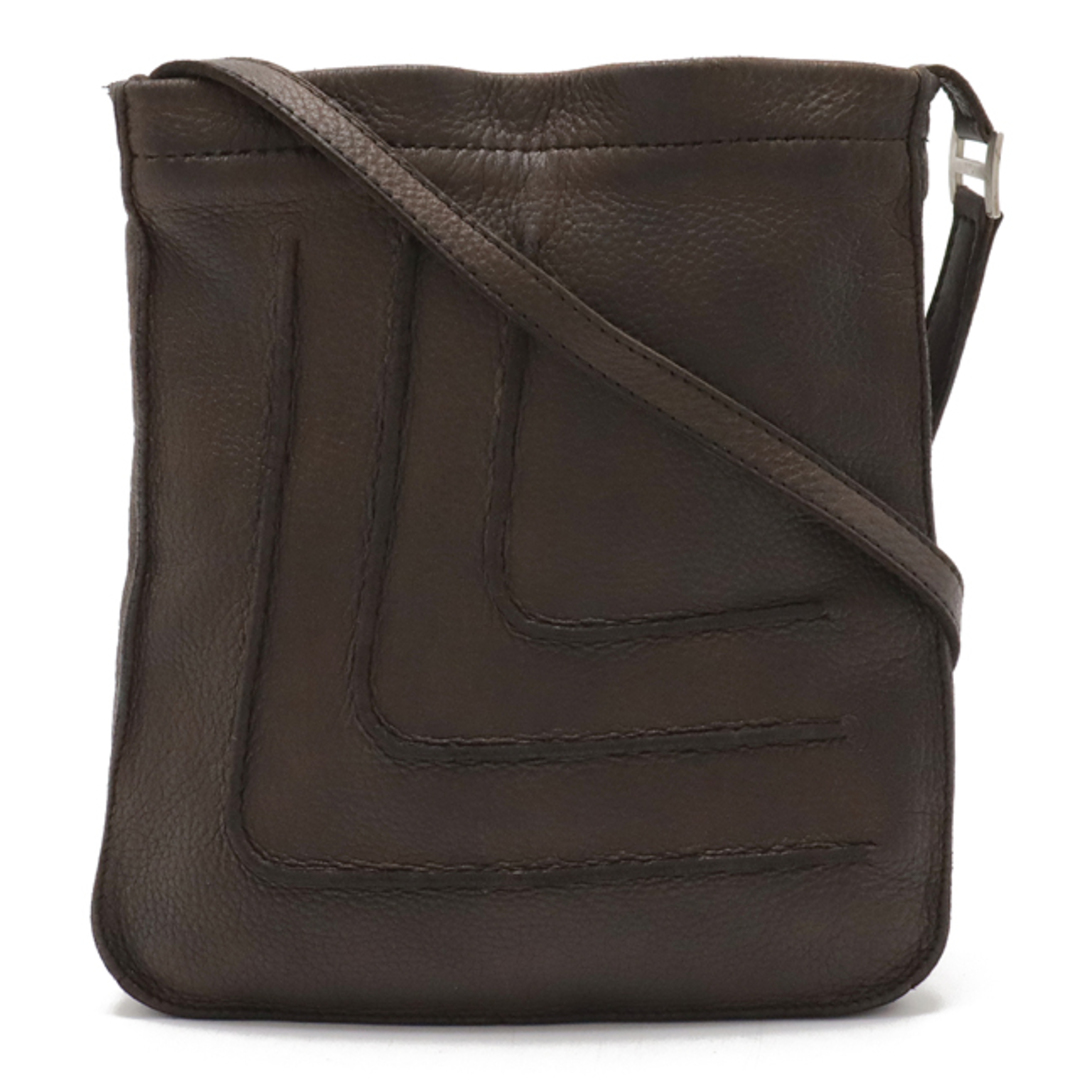 HERMES - HERMES エルメス トゥドゥ ショルダーバッグ ポシェット 斜め掛け レザー ダークブラウン 茶