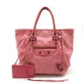 BALENCIAGA バレンシアガ ザ サンデー トートバッグ ハンドバッグ レザー ピンク ミラー付き 228750