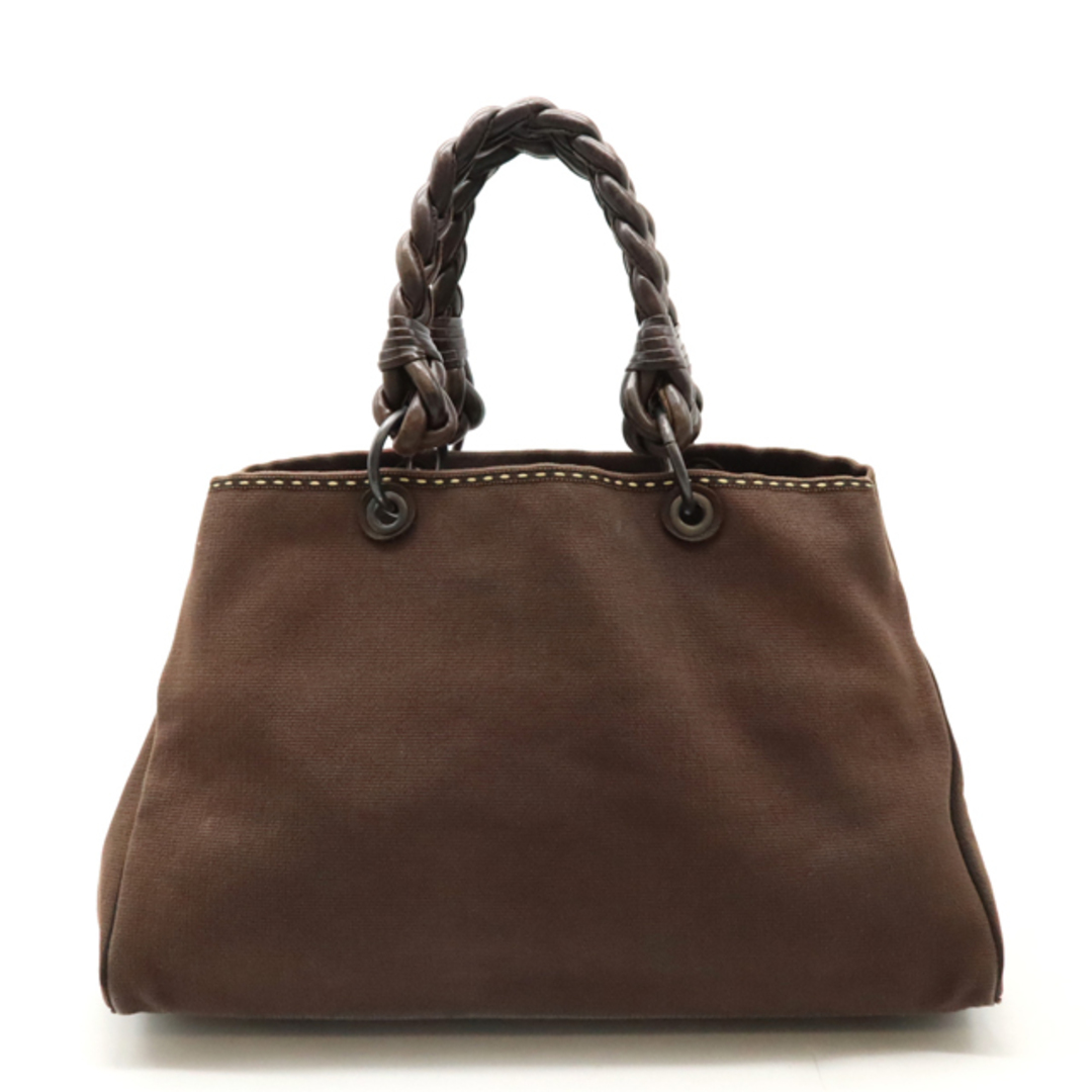 BOTTEGA VENETA - BOTTEGA VENETA ボッテガ ヴェネタ ボッテガベネタ トートバッグ ショルダーバッグ 編み込みショルダー キャンバス レザー ダークブラウン 171267