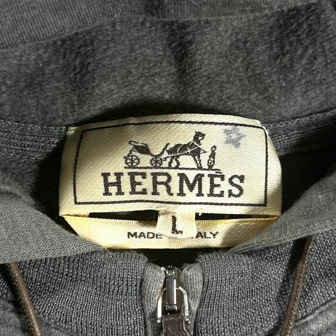 美品】HERMES エルメス カシミヤ混 ハーフジップパーカー フーディ 美品】HERMES エルメス カシミヤ混 ハーフジップパーカー フーディ