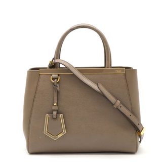 フェンディ(FENDI)のFENDI フェンディ プチ トゥージュール PETITE 2JOURS ハンドバッグ トートバッグ 2WAY ショルダーバッグ レザー ブラウン 茶 8BH253(ショルダーバッグ)