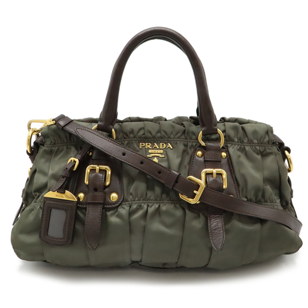 PRADA プラダ ギャザー ハンドバッグ トートバッグ 2WAY PRADA プラダ ギャザー ハンドバッグ トートバッグ 2WAY