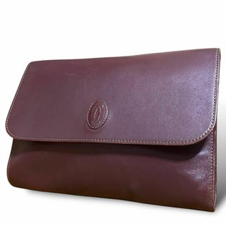 美品 カルティエ　セカンドバッグ　クラッチバッグ　レザー　フラップ　ロゴ