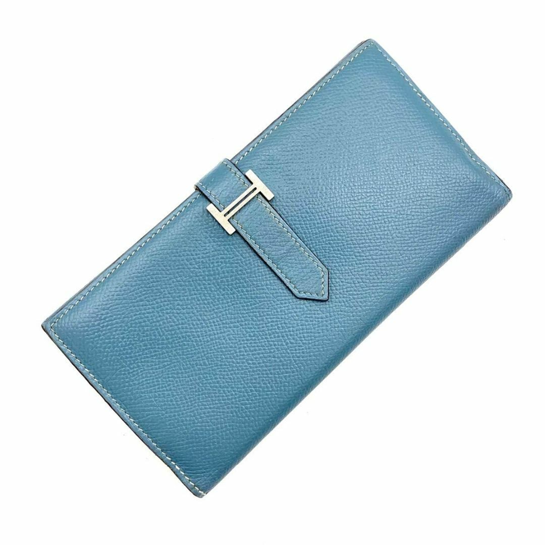 HERMES - HERMES エルメス ベアン デュプリ ブルージーン 三つ折 HERMES - HERMES エルメス ベアン デュプリ ブルージーン 三つ折