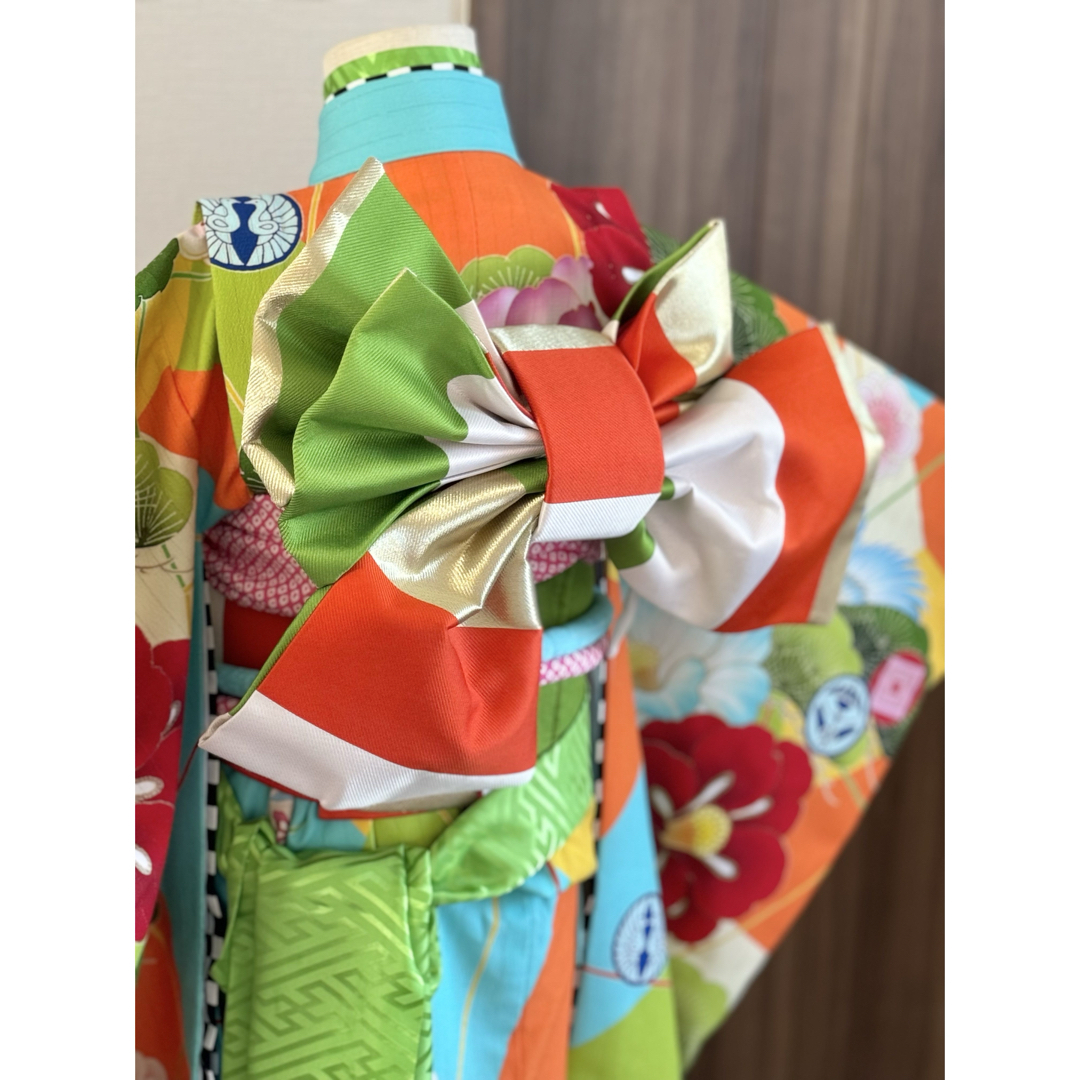 七五三に☆JAPAN STYLE ジャパンスタイル 松に椿と鶴 七歳着物セット 七五三に☆JAPAN STYLE ジャパンスタイル 松に椿と鶴 七歳着物セット