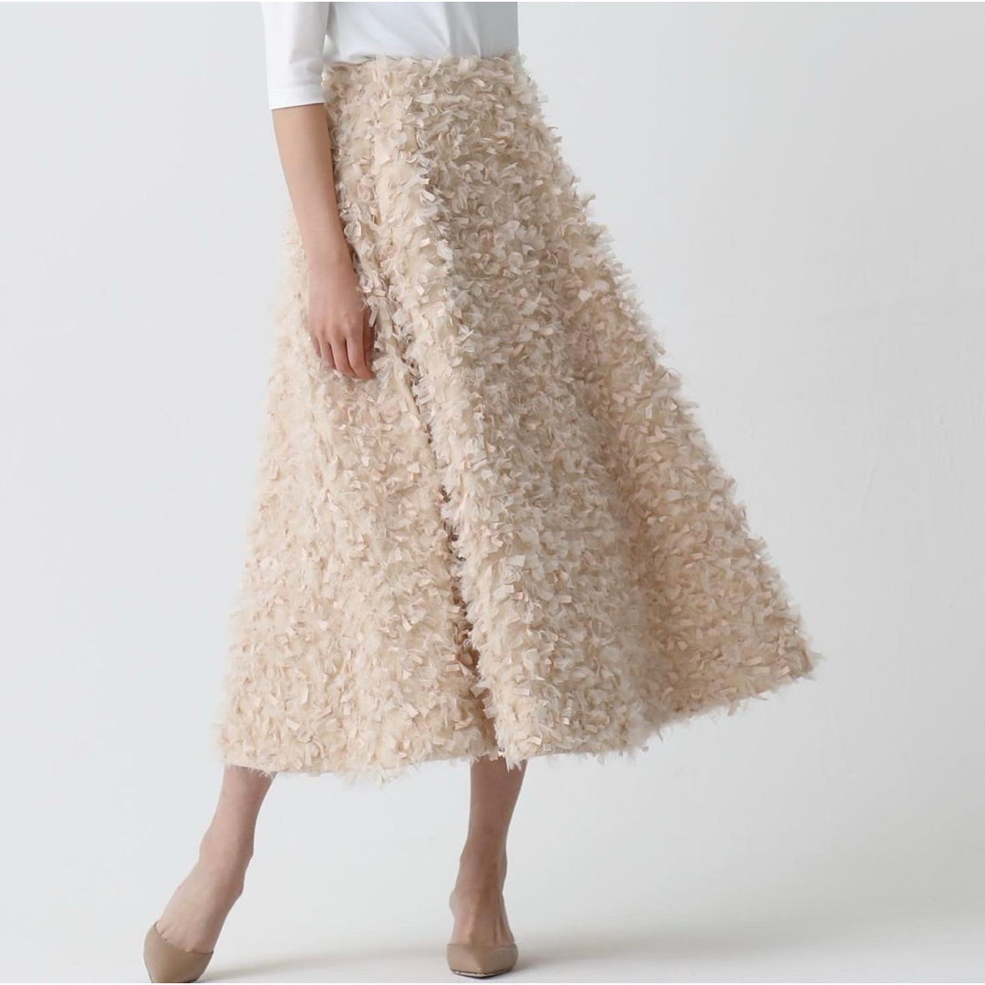 SHE Tokyo Elly feather ベージュ モケスカート SHE Tokyo Elly feather ベージュ モケスカート