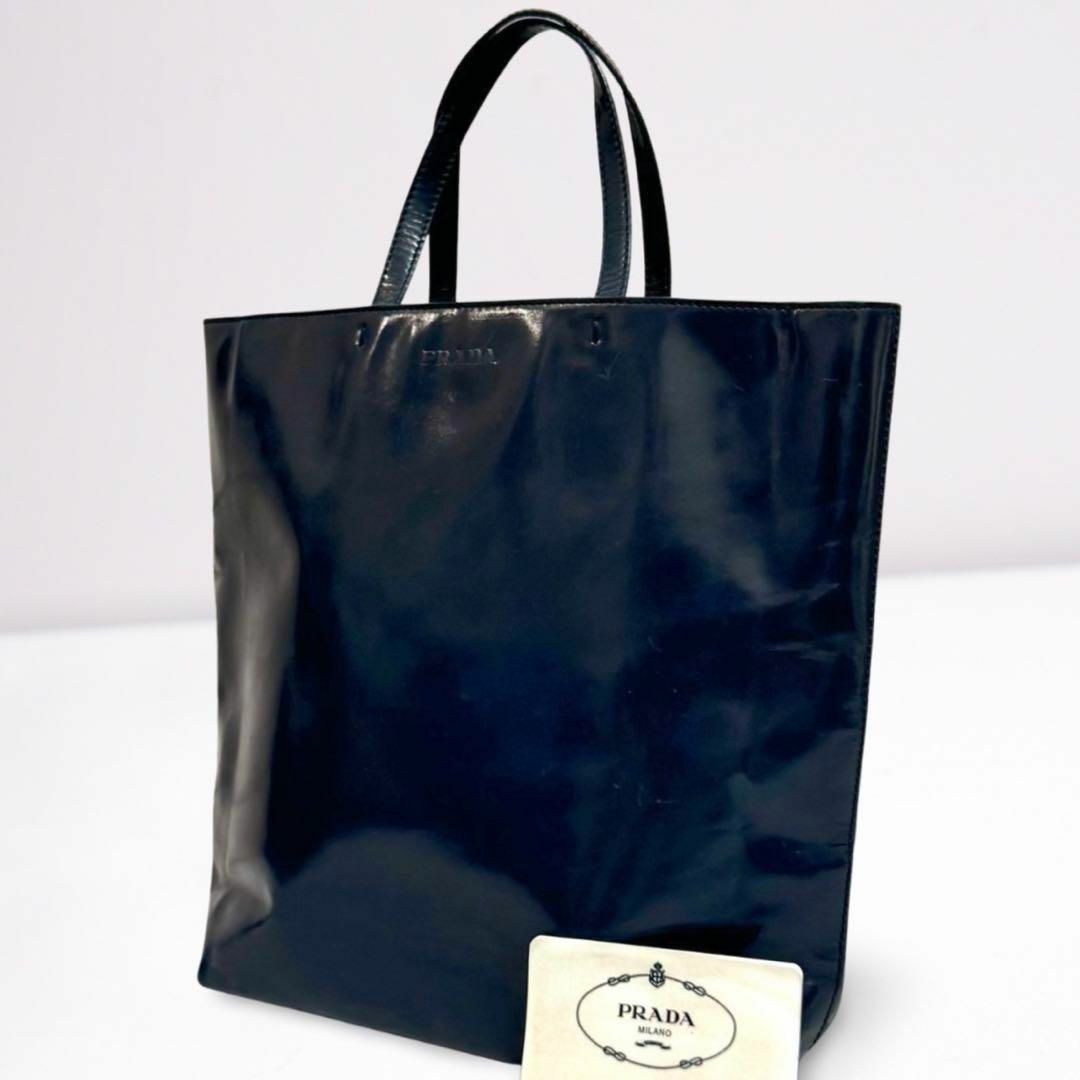 PRADA プラダ トートバッグ ハンドバッグ エナメル レザー 縦型 PRADA プラダ トートバッグ ハンドバッグ エナメル レザー 縦型