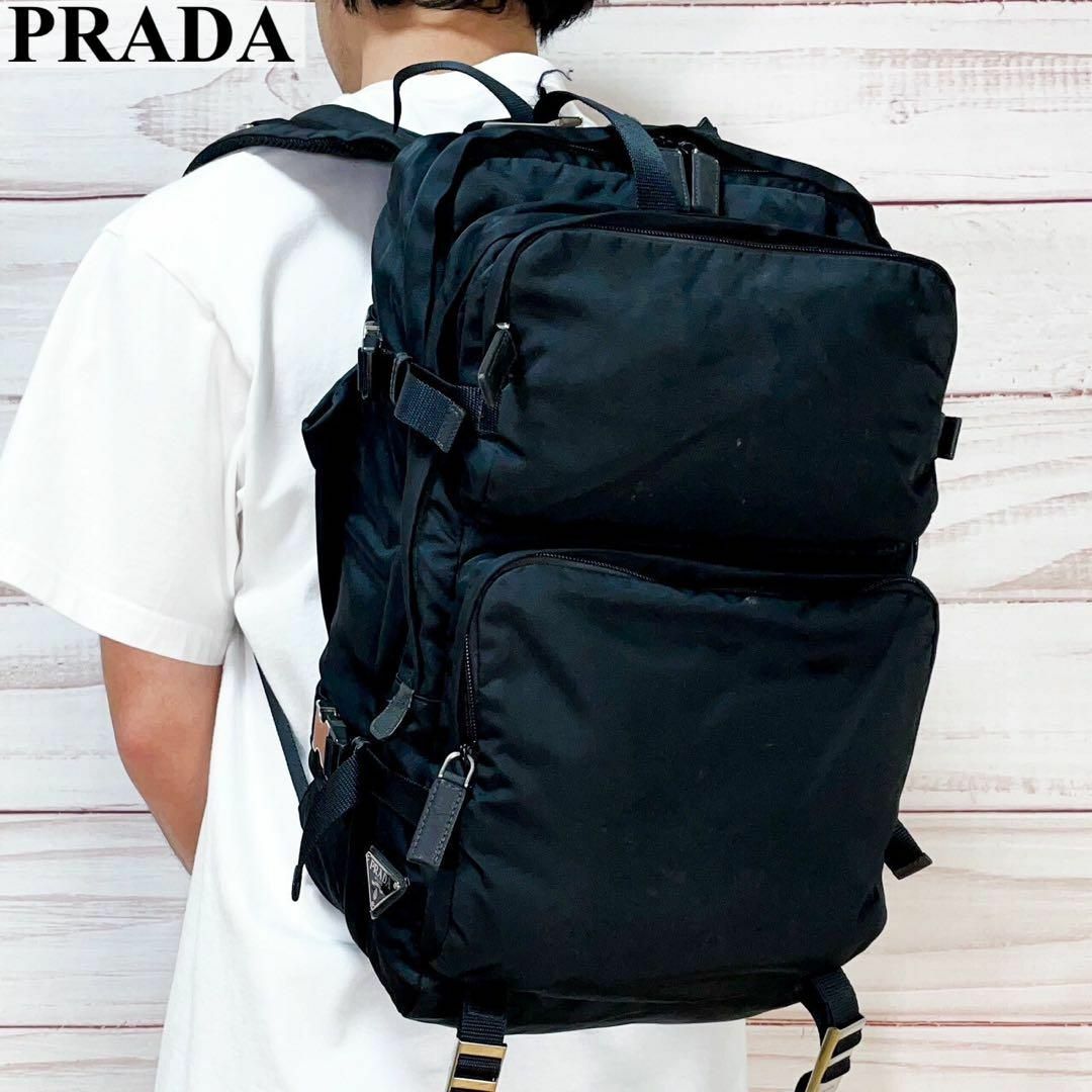 PRADA - PRADAプラダ リュックサック 2VZ001 ナイロン 黒 白タグ PRADA - PRADAプラダ リュックサック 2VZ001 ナイロン 黒 白タグ