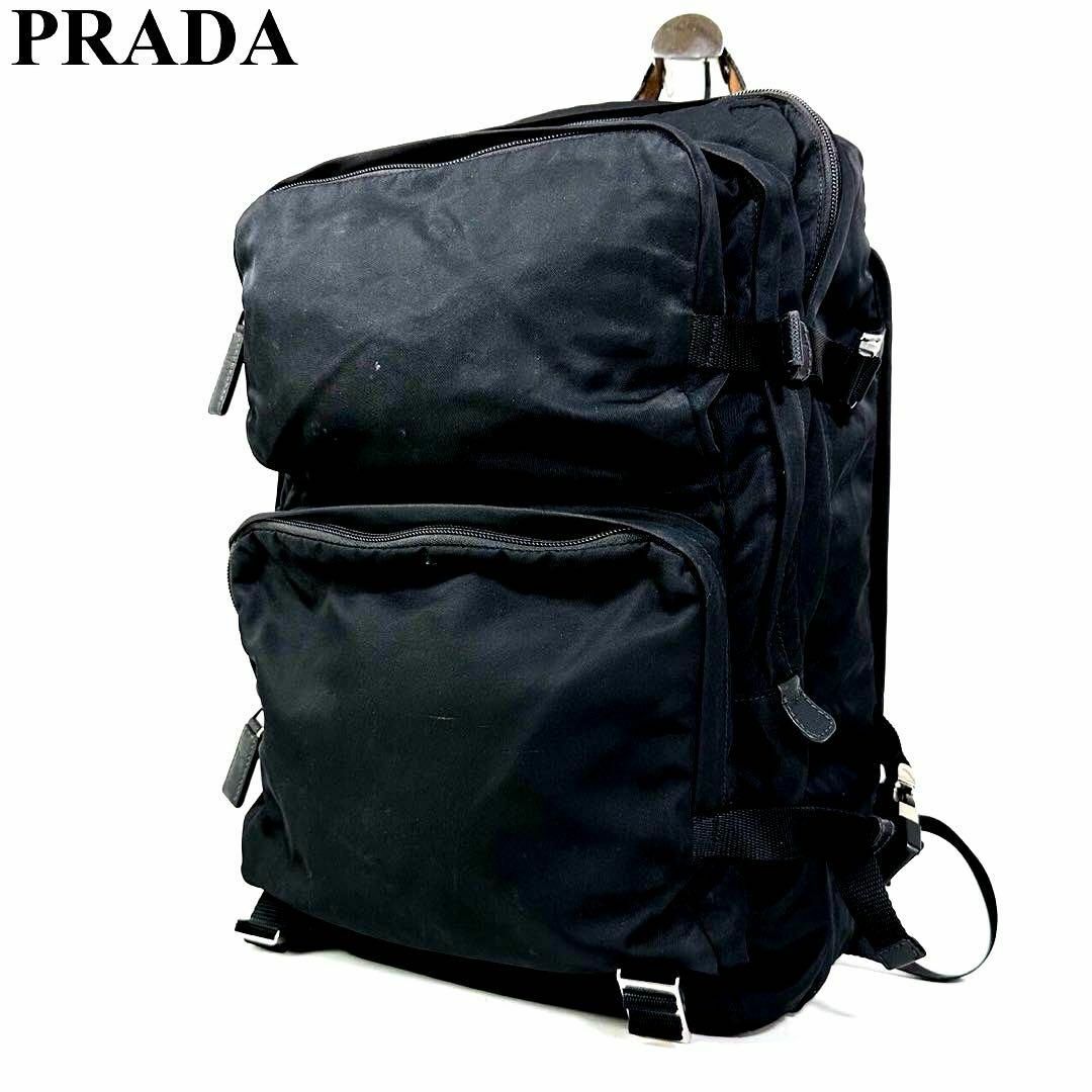 PRADA - PRADAプラダ リュックサック 2VZ001 ナイロン 黒 白タグ PRADA - PRADAプラダ リュックサック 2VZ001 ナイロン 黒 白タグ