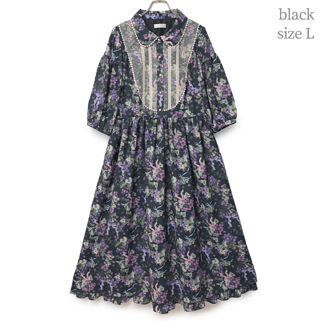 Melody Basket Juicy Grapeワンピース ブラック Melody Basket Juicy Grapeワンピース ブラック