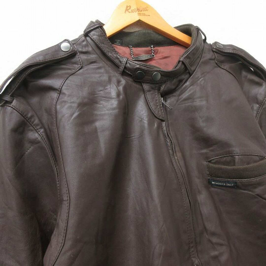 XL☆古着 メンバーズオンリー 長袖 レザー ジャケット メンズ 90 XL☆古着 メンバーズオンリー 長袖 レザー ジャケット メンズ 90