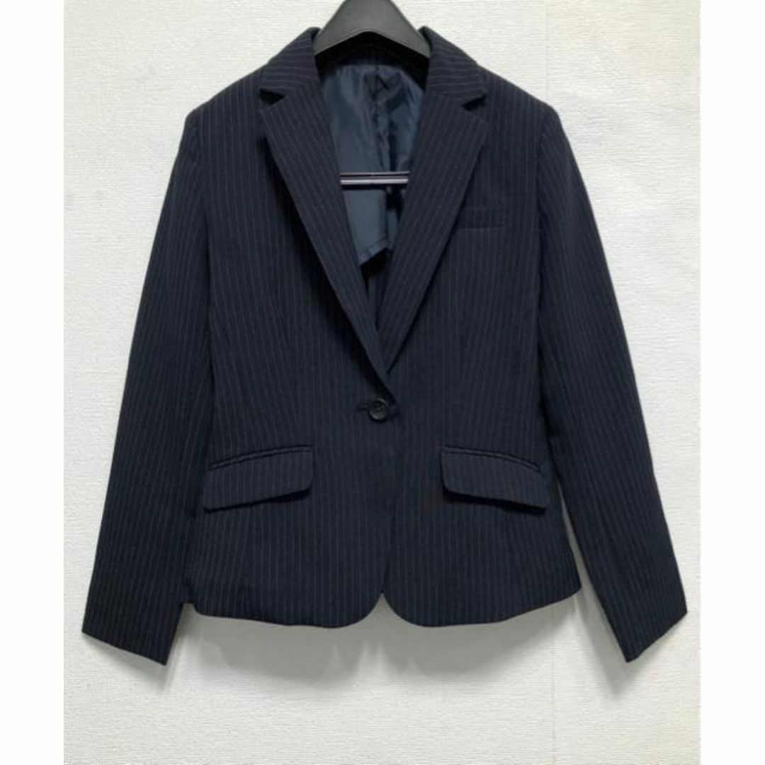 新品☆11号M♪紺系ストライプ♪フレアスカートスーツ♪お仕事 新品☆11号M♪紺系ストライプ♪フレアスカートスーツ♪お仕事