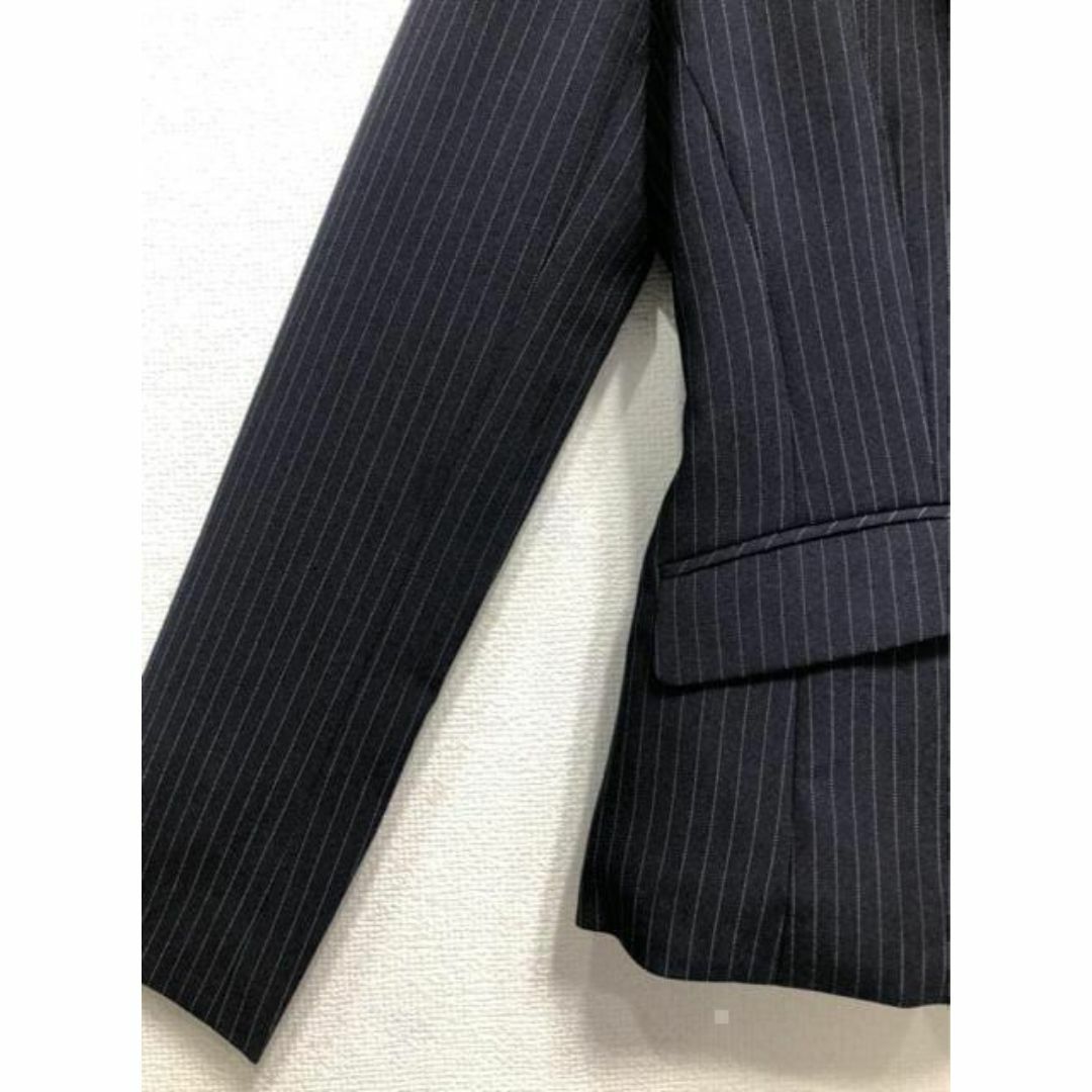 新品☆11号M♪紺系ストライプ♪フレアスカートスーツ♪お仕事 新品☆11号M♪紺系ストライプ♪フレアスカートスーツ♪お仕事