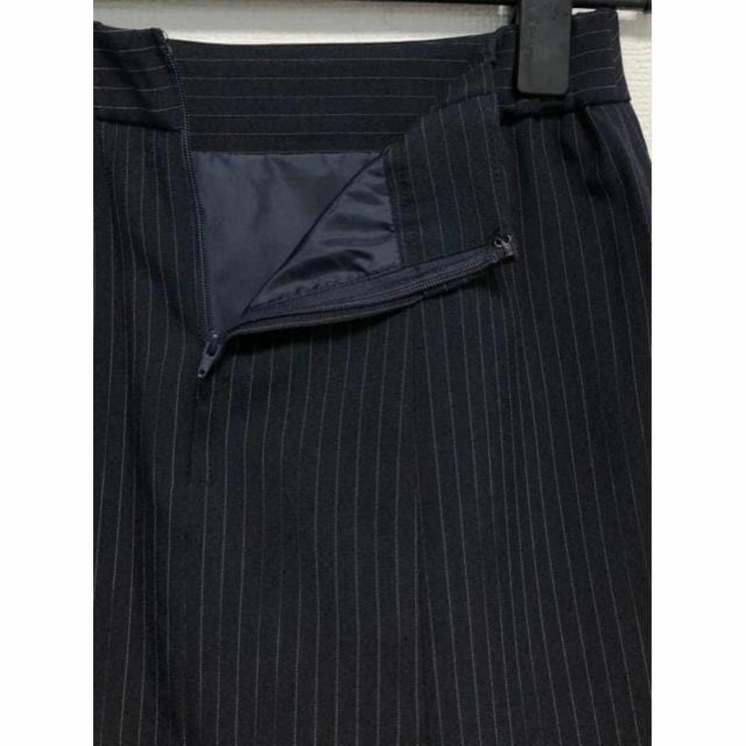 新品☆11号M♪紺系ストライプ♪フレアスカートスーツ♪お仕事 新品☆11号M♪紺系ストライプ♪フレアスカートスーツ♪お仕事