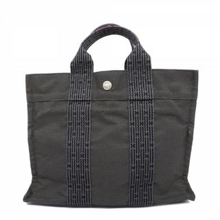 エルメス(HERMES)の【4uc3441】エルメス トートバッグ エールラインPM キャンバス グレー シルバー金具【中古】レディース(トートバッグ)