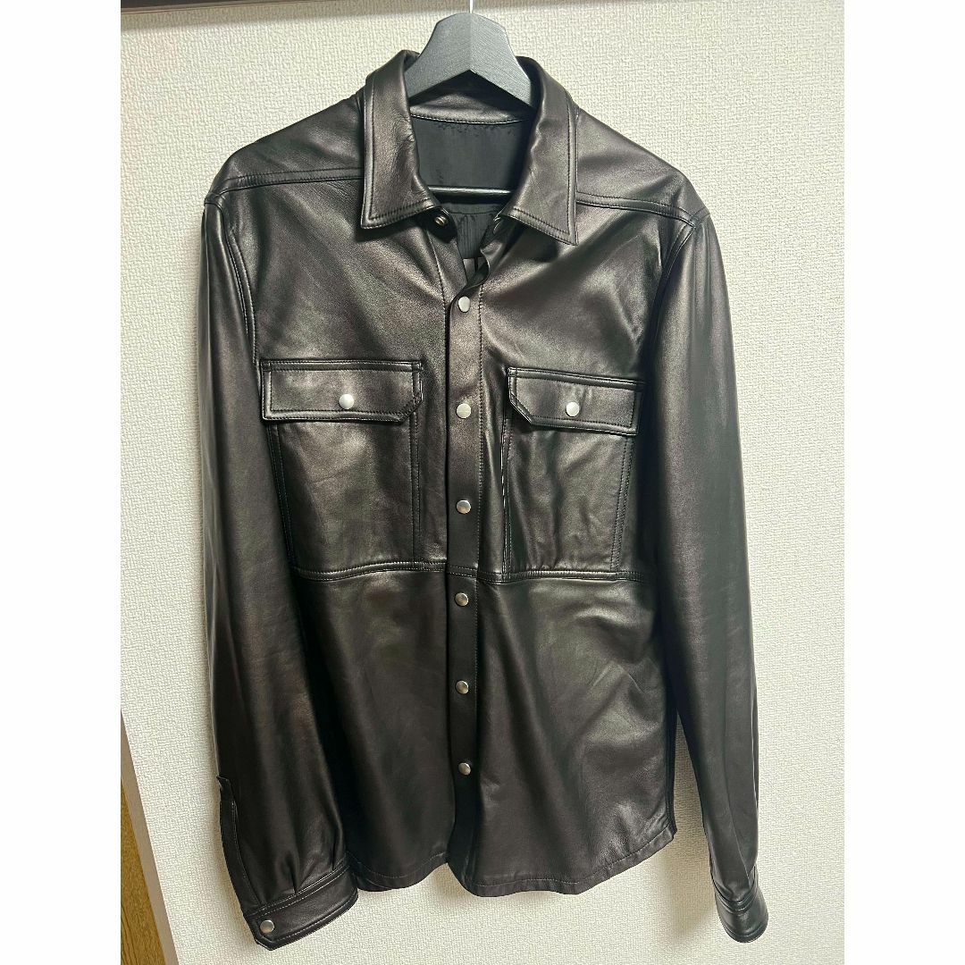 Rick Owens - 【美品】Rick Owens ラムレザーアウターシャツの Rick Owens - 【美品】Rick Owens ラムレザーアウターシャツの