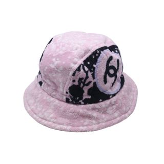 シャネル(CHANEL)の新品未使用 CHANEL シャネル バケットハット サイズM ココマーク テリークロス コットン ピンク イタリア製 中古 4c072006(その他)