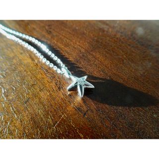 仁尾彫金『一つ星ジルコニア、ぷっくりスターペンダント』ハンドメイド362b(ネックレス)