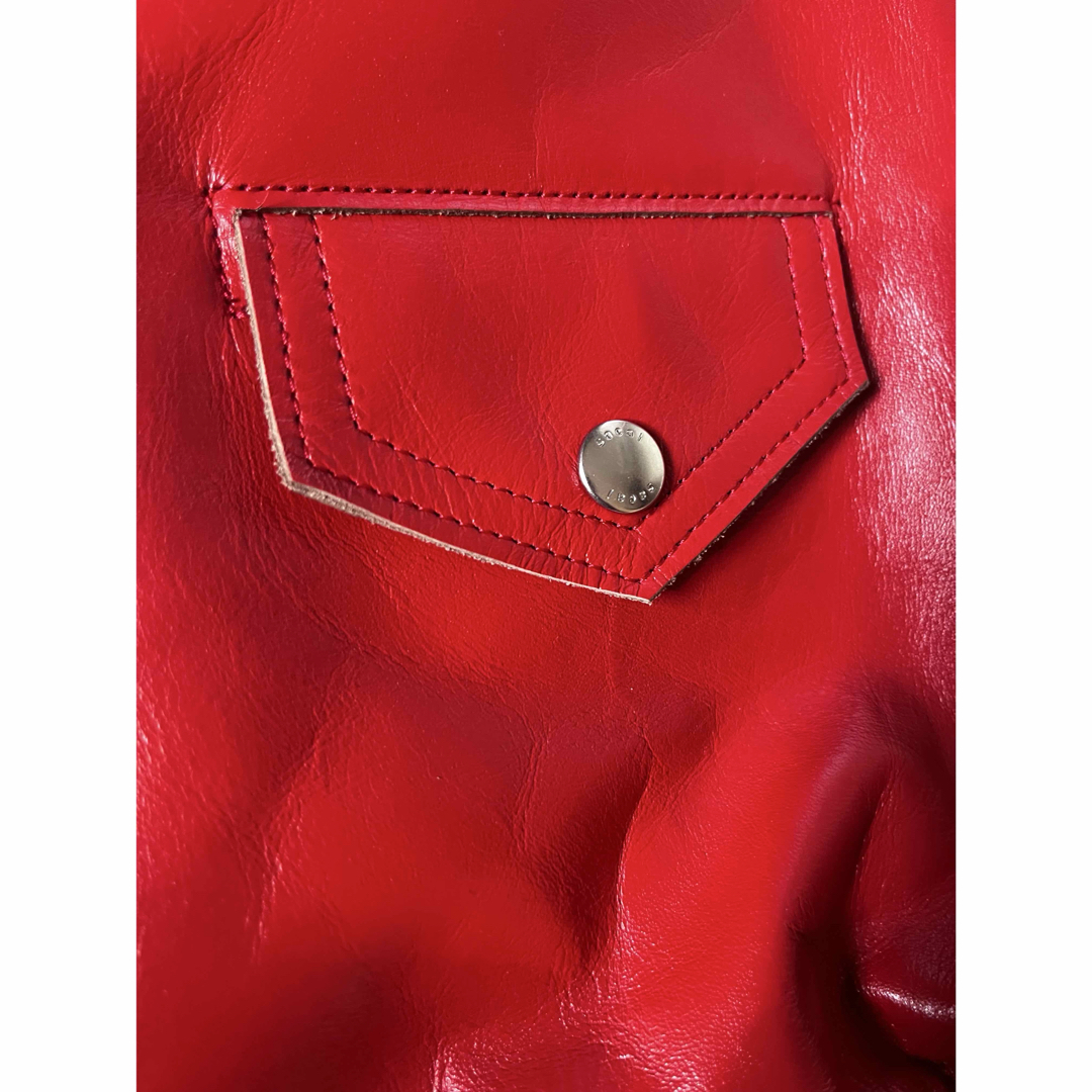 sacai - sacai 25SS Leather Jacket (Red・size 3)の通販 by sacai - sacai 25SS Leather Jacket (Red・size 3)の通販 by
