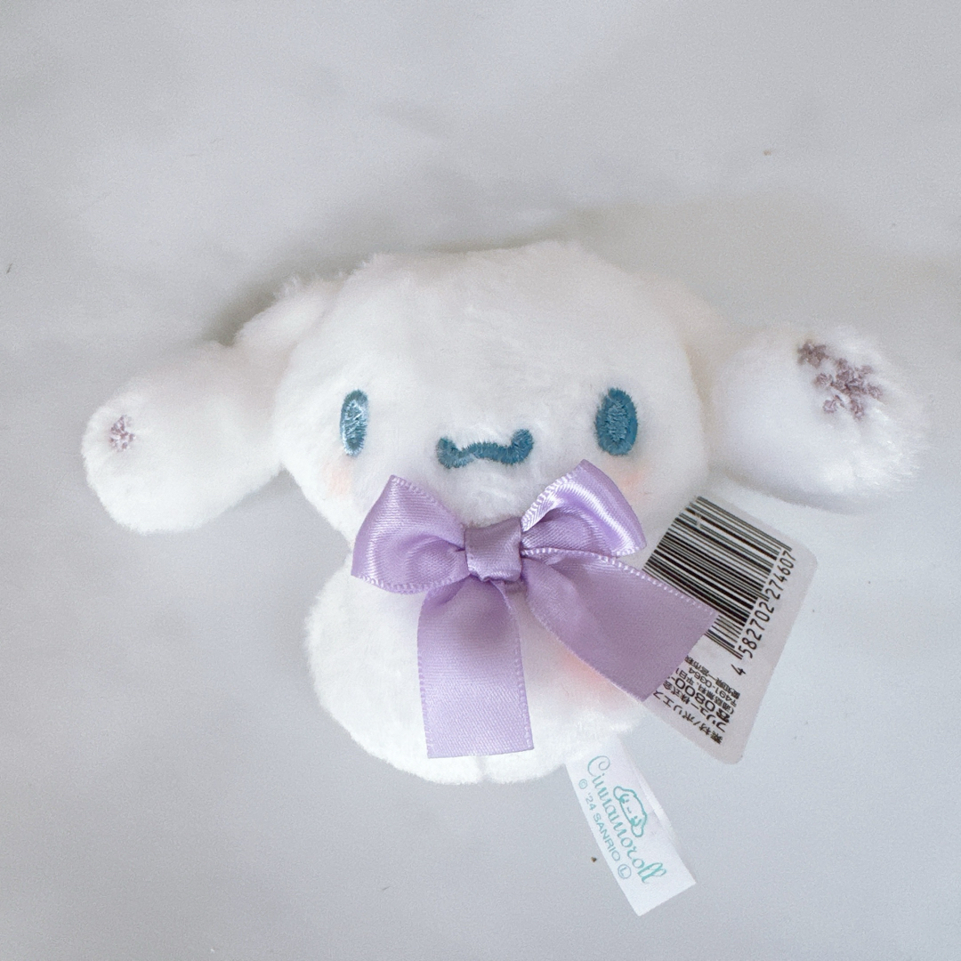 シナモロール スノーマン パープル2024 エンタメ/ホビーのおもちゃ/ぬいぐるみ(キャラクターグッズ)の商品写真