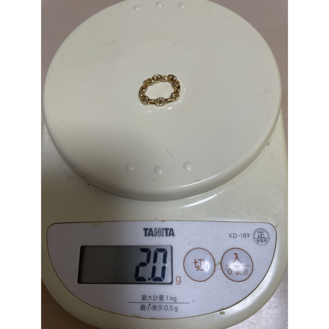 新品】K18シェーヌ風リング9号 mal.レレレ 新品】K18シェーヌ風リング9号 mal.レレレ
