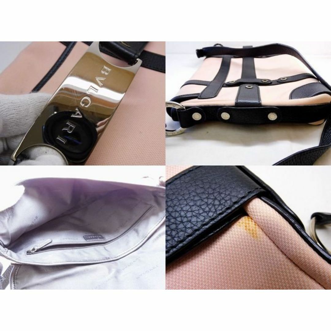 BVLGARI ブルガリ □ キャンバス×レザー ショルダーバッグ BVLGARI ブルガリ □ キャンバス×レザー ショルダーバッグ