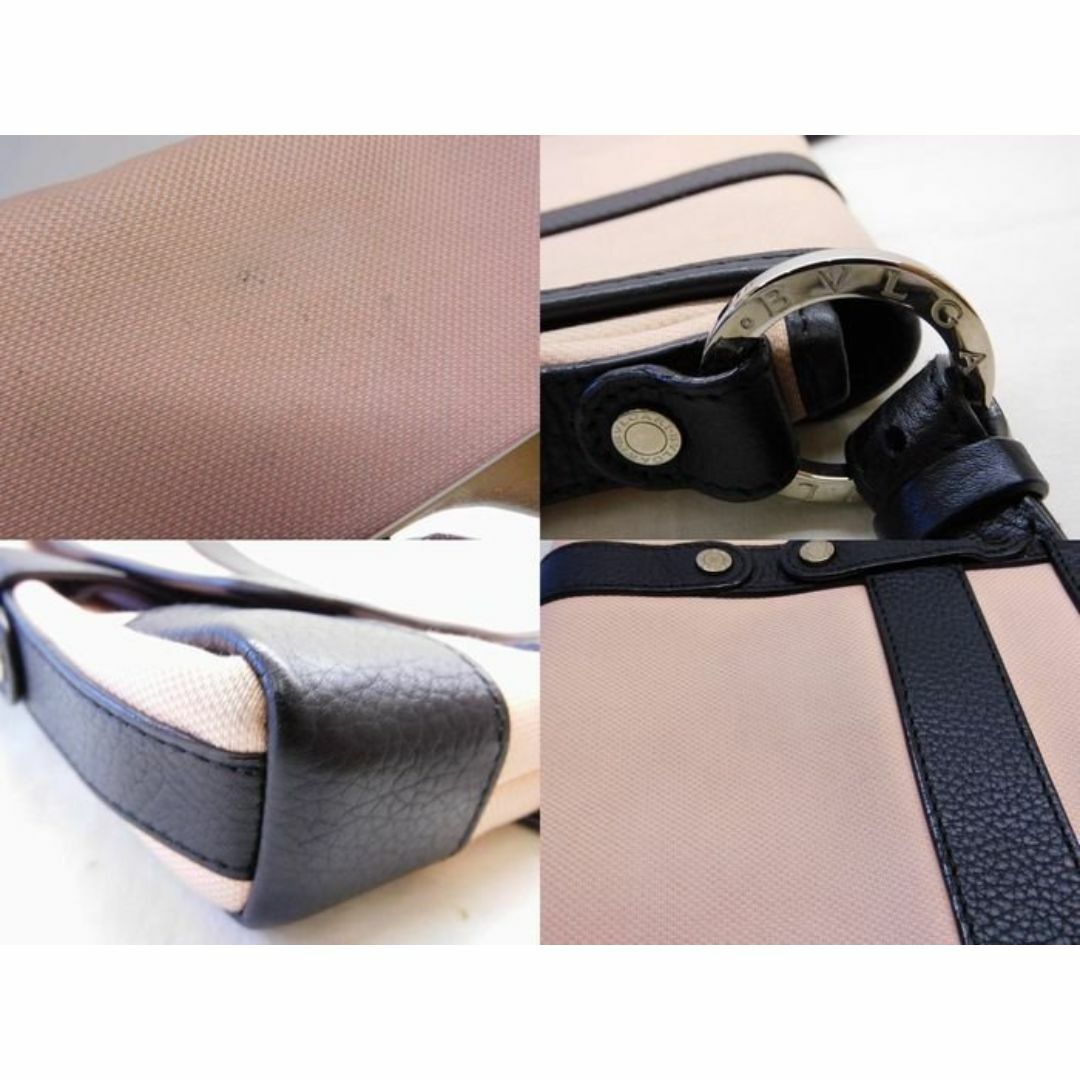 BVLGARI ブルガリ □ キャンバス×レザー ショルダーバッグ BVLGARI ブルガリ □ キャンバス×レザー ショルダーバッグ