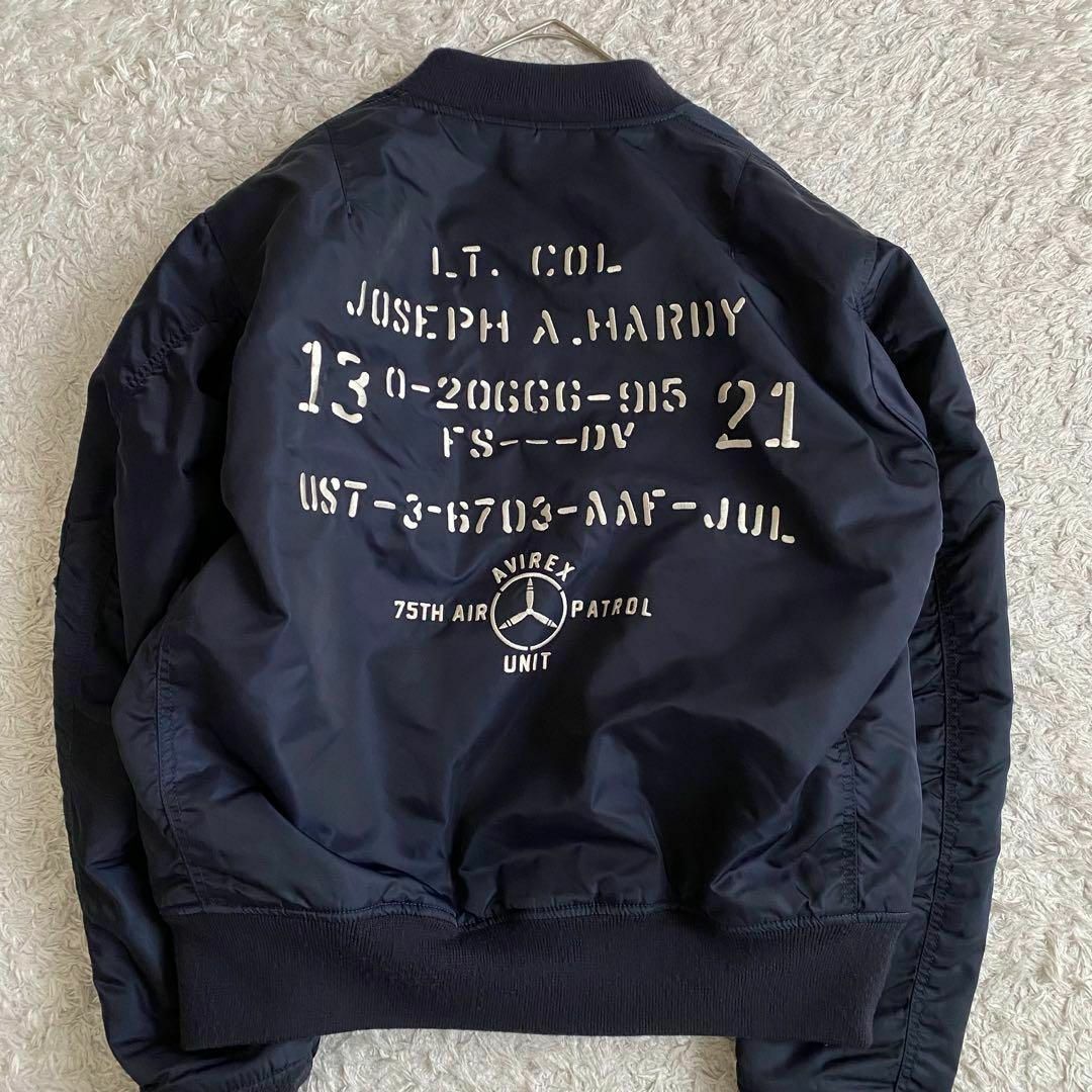 ☆極美品 AVIREX MA-1 フライトジャケット 縦ステッチ 紺 2XL ☆極美品 AVIREX MA-1 フライトジャケット 縦ステッチ 紺 2XL