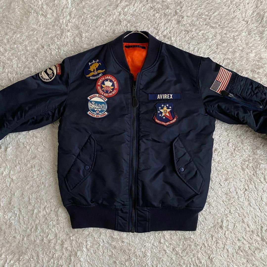 ☆極美品 AVIREX MA-1 フライトジャケット 縦ステッチ 紺 2XL ☆極美品 AVIREX MA-1 フライトジャケット 縦ステッチ 紺 2XL