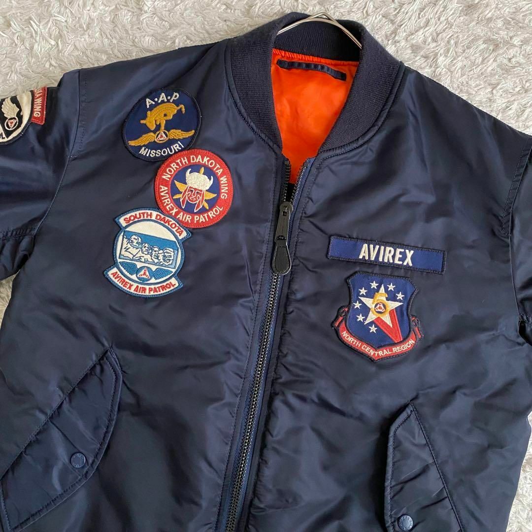 ☆極美品 AVIREX MA-1 フライトジャケット 縦ステッチ 紺 2XL ☆極美品 AVIREX MA-1 フライトジャケット 縦ステッチ 紺 2XL