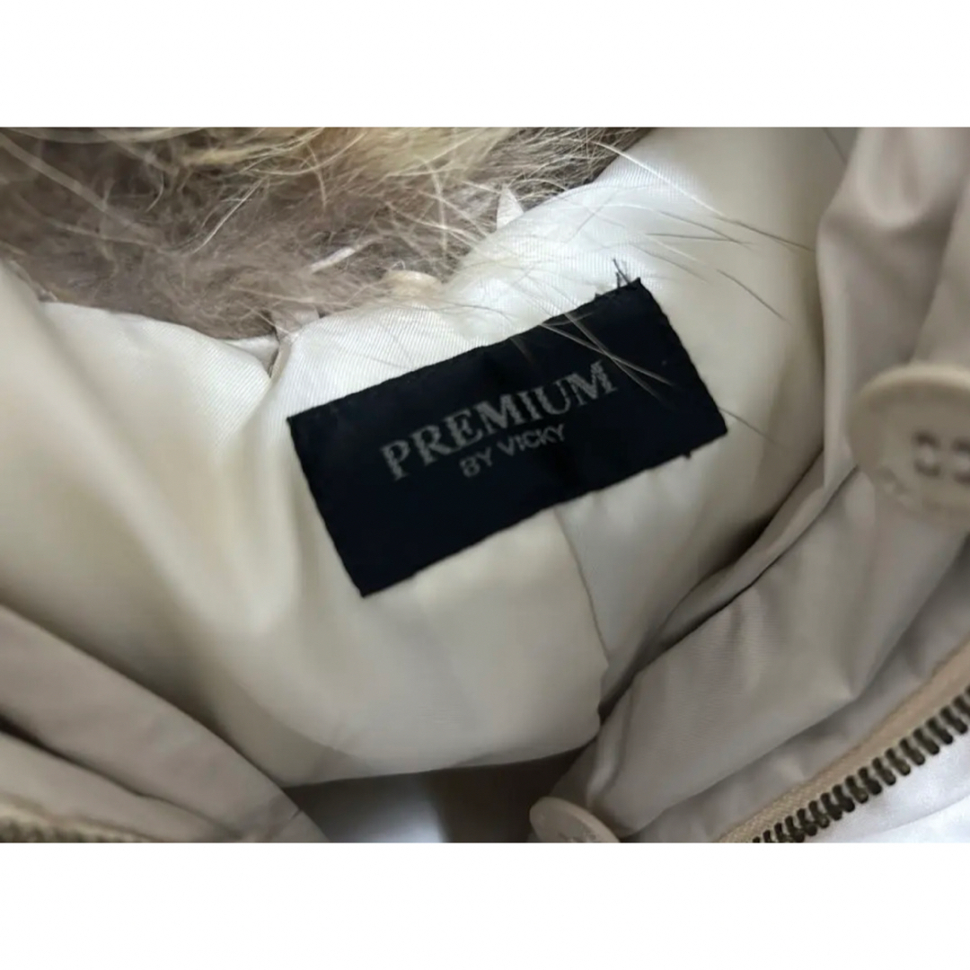 【a1424】Premium VICKY 美品 ダウン ジャケット S ファー PREMIUM BY VICKY ファー付きダウンジャケット