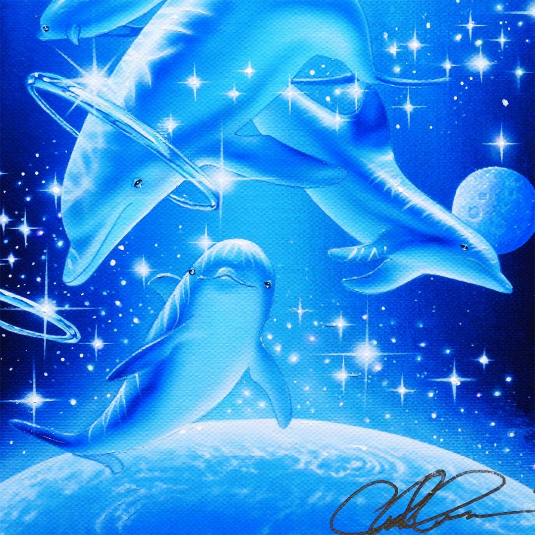 ART - ラッセン オリジナル原画 イルカ マリンアート 海 星 保証 ART - ラッセン オリジナル原画 イルカ マリンアート 海 星 保証