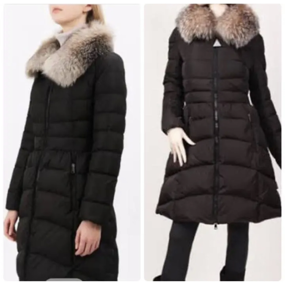 MONCLER - モンクレール ダウン レディース ファー 黒 ブラック MONCLER - モンクレール ダウン レディース ファー 黒 ブラック