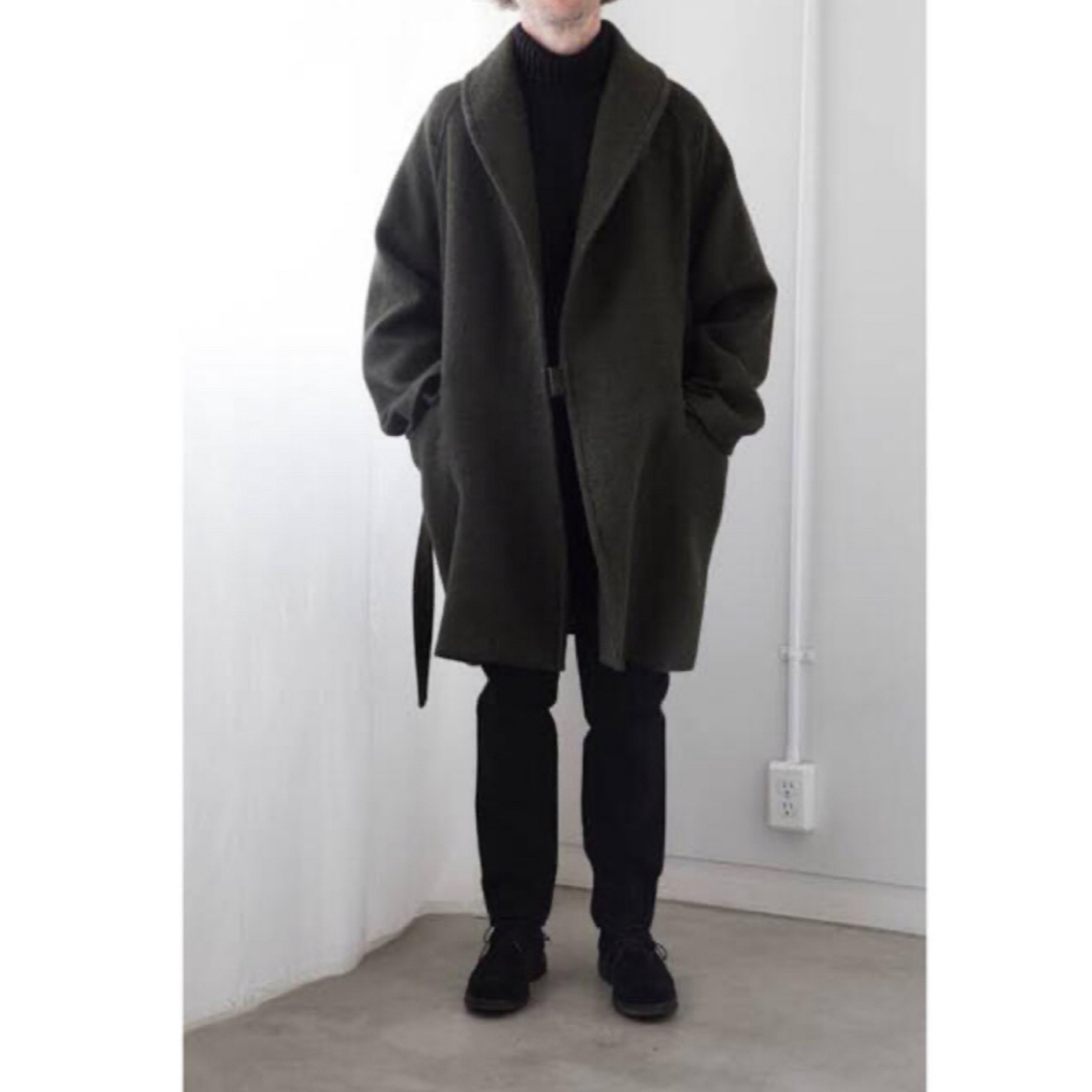 美品19AW COMOLI ウール ショールカラー コート 紺 906O▲ COMOLI (コモリ) ウール ショールカラーコート